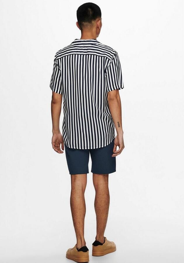 Only & Sons Vrijetijdsoverhemd van viscose met reverskraag model 'WAYNE' - Foto 6