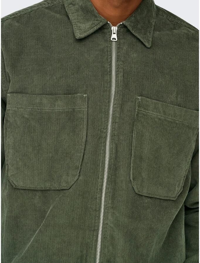 ONLY & SONS Overhemd met lange mouwen ONSALP 14W RLX 2PKT WASHD CORD LS ZIP - Foto 2