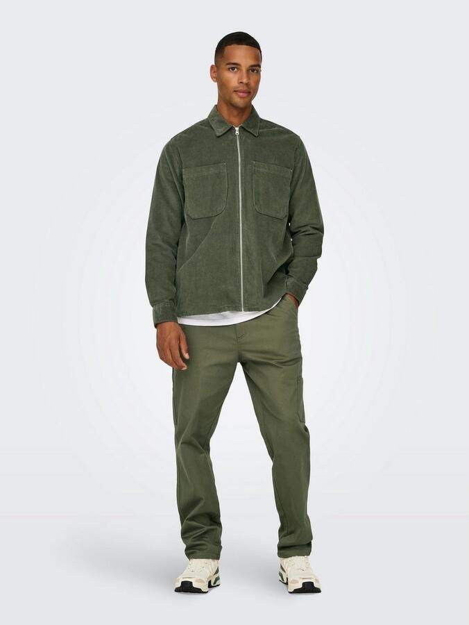 ONLY & SONS Overhemd met lange mouwen ONSALP 14W RLX 2PKT WASHD CORD LS ZIP - Foto 4