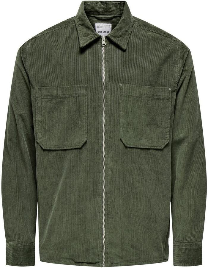 ONLY & SONS Overhemd met lange mouwen ONSALP 14W RLX 2PKT WASHD CORD LS ZIP