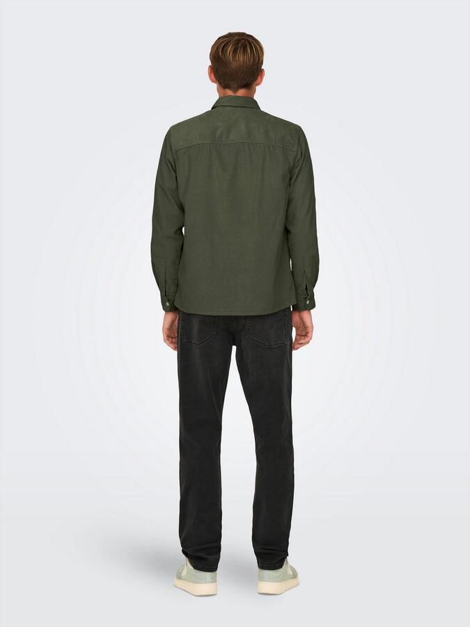 ONLY & SONS Overhemd met lange mouwen ONSALP 14W RLX 2PKT WASHD CORD LS ZIP - Foto 5