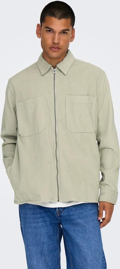 ONLY & SONS Overhemd met lange mouwen ONSALP 14W RLX 2PKT WASHD CORD LS ZIP - Foto 6