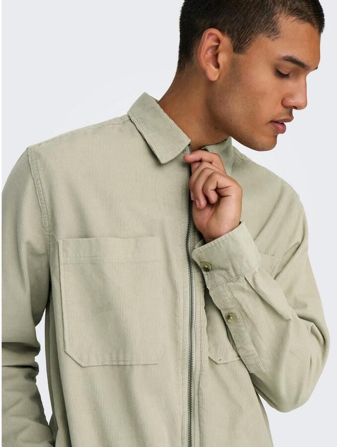 ONLY & SONS Overhemd met lange mouwen ONSALP 14W RLX 2PKT WASHD CORD LS ZIP - Foto 2