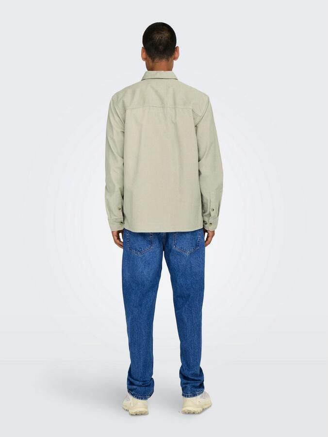 ONLY & SONS Overhemd met lange mouwen ONSALP 14W RLX 2PKT WASHD CORD LS ZIP - Foto 4