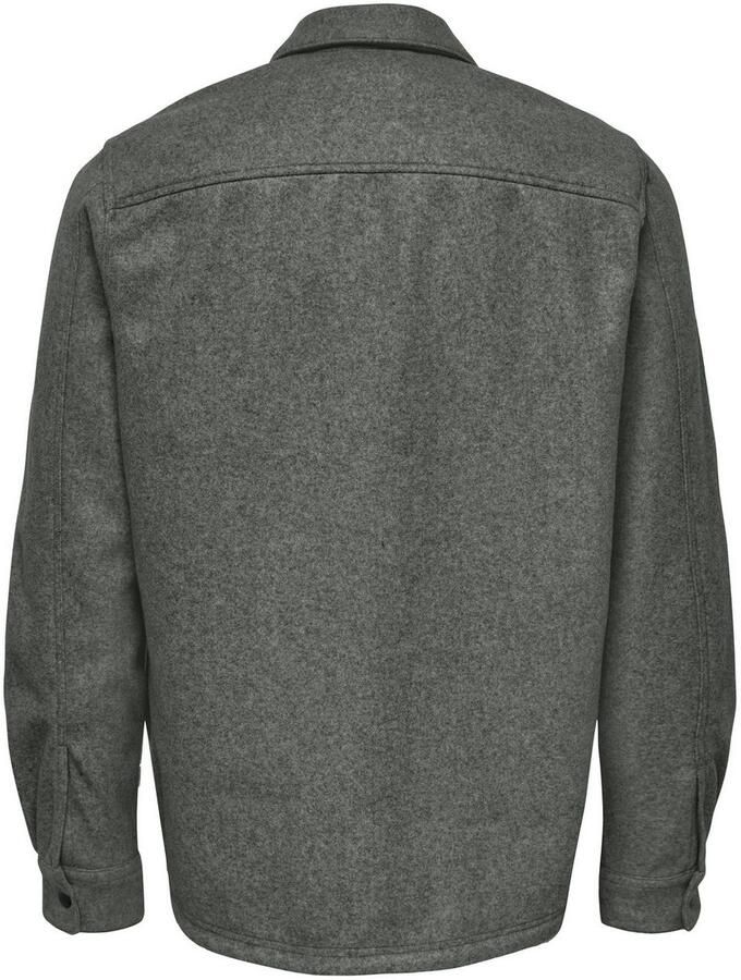 ONLY & SONS Overhemd met lange mouwen ONSASH OVR WOOLEN LOOK PKT LS SHIRT NOOS