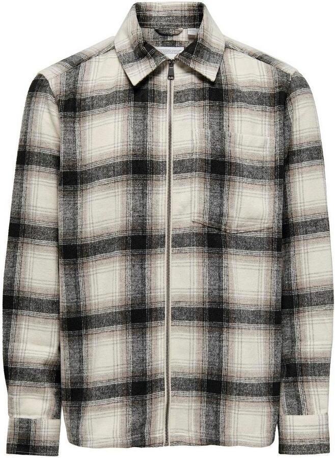 ONLY & SONS Overhemd met lange mouwen ONSAUSTIN WOOL ZIP OVERSHIRT - Foto 7
