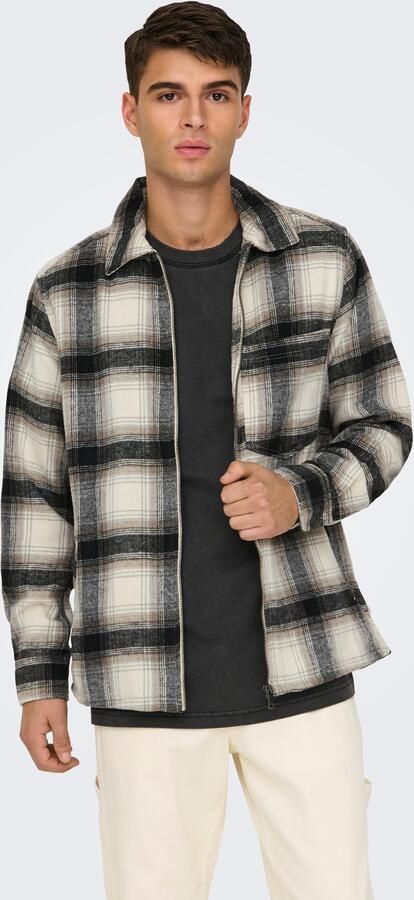 ONLY & SONS Overhemd met lange mouwen ONSAUSTIN WOOL ZIP OVERSHIRT - Foto 6