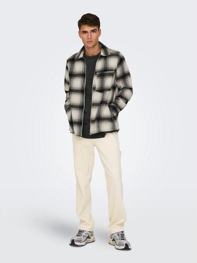 ONLY & SONS Overhemd met lange mouwen ONSAUSTIN WOOL ZIP OVERSHIRT - Foto 4