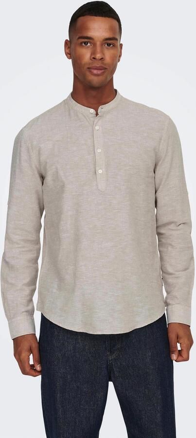 ONLY & SONS Overhemd met lange mouwen ONSCAIDEN LS HALFPLACKT LINEN SHIRT - Foto 6