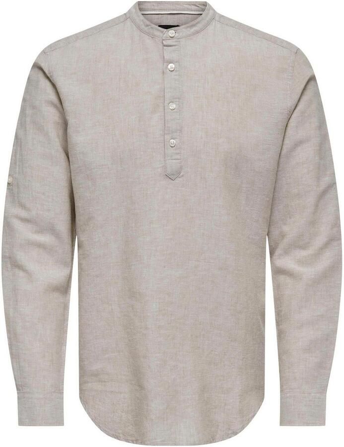 ONLY & SONS Overhemd met lange mouwen ONSCAIDEN LS HALFPLACKT LINEN SHIRT - Foto 2