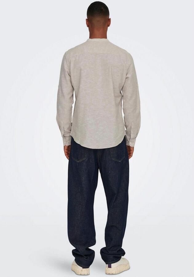 ONLY & SONS Overhemd met lange mouwen ONSCAIDEN LS HALFPLACKT LINEN SHIRT - Foto 3