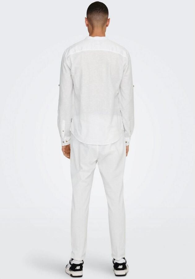 ONLY & SONS Overhemd met lange mouwen ONSCAIDEN LS HALFPLACKT LINEN SHIRT - Foto 6