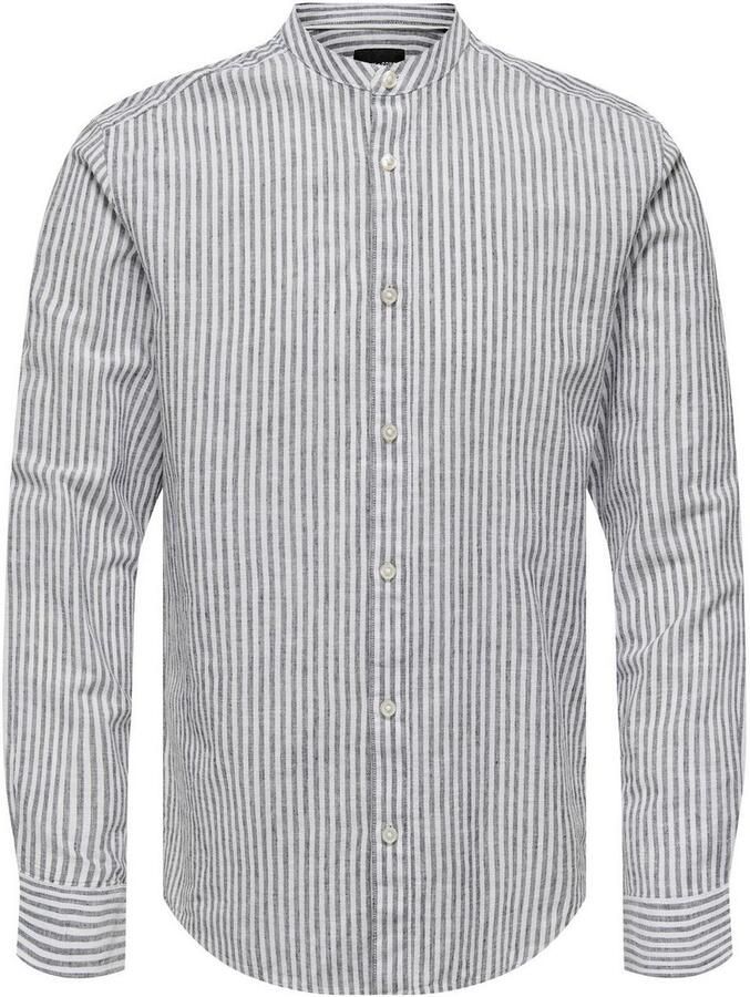 ONLY & SONS Overhemd met lange mouwen ONSCAIDEN LS MAO STRIPE LINEN SHIRT NOOS - Foto 2