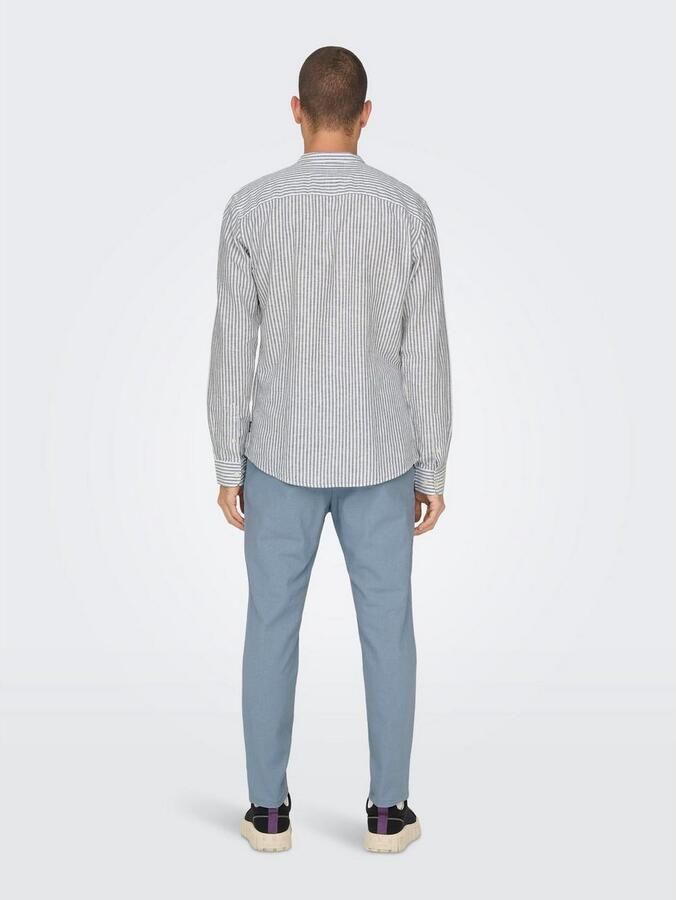 ONLY & SONS Overhemd met lange mouwen ONSCAIDEN LS MAO STRIPE LINEN SHIRT NOOS - Foto 5