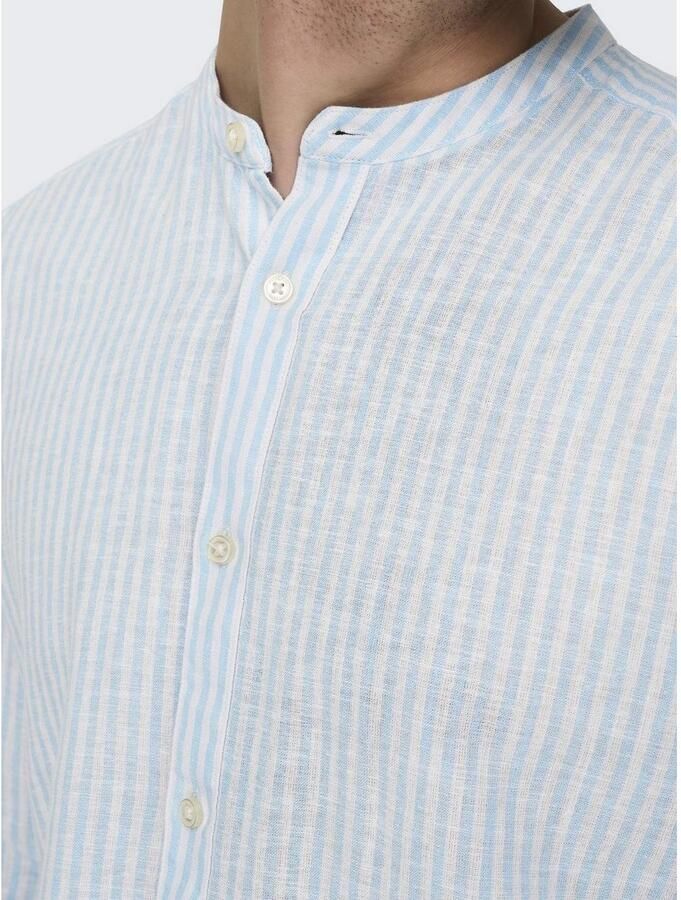 ONLY & SONS Overhemd met lange mouwen ONSCAIDEN LS MAO STRIPE LINEN SHIRT NOOS - Foto 2