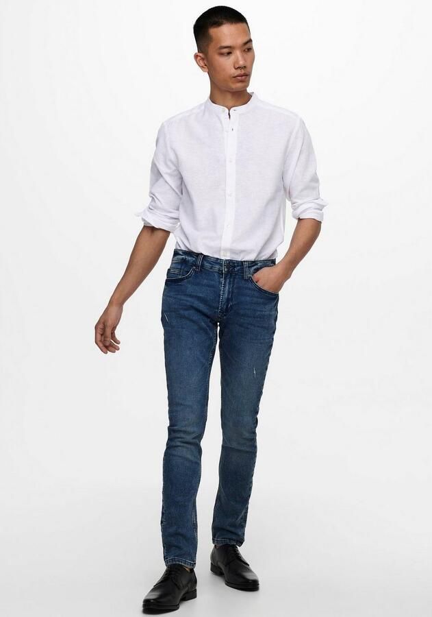 ONLY & SONS Overhemd met lange mouwen ONSCAIDEN LS SOLID LINEN MAO SHIRT NOOS - Foto 6