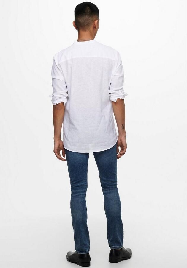 ONLY & SONS Overhemd met lange mouwen ONSCAIDEN LS SOLID LINEN MAO SHIRT NOOS - Foto 8