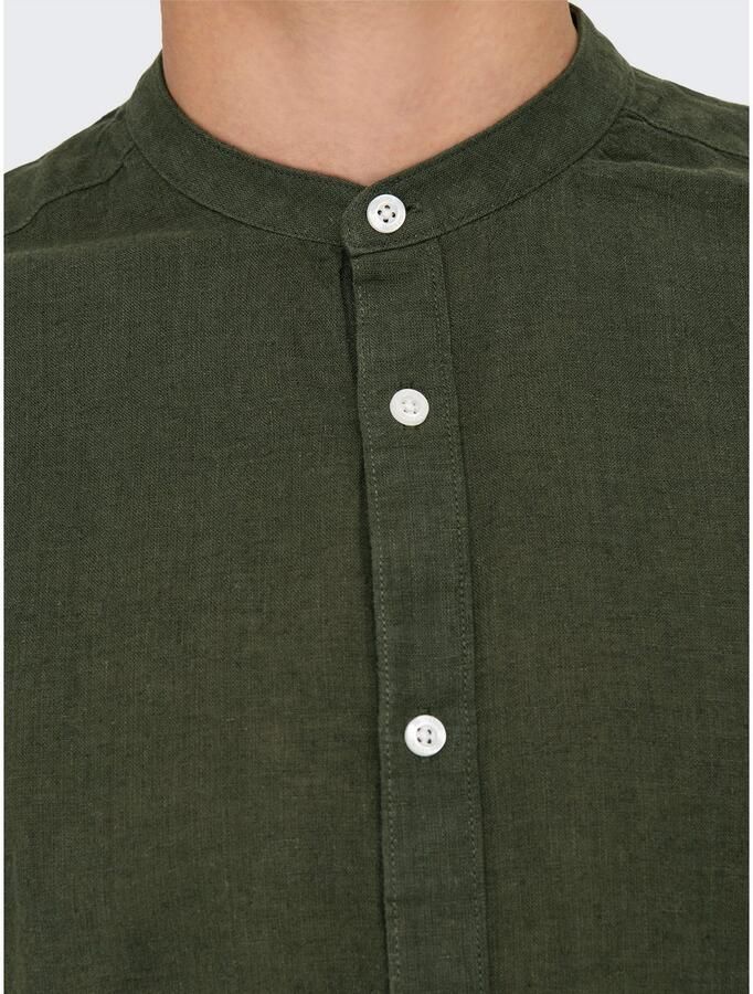 ONLY & SONS Overhemd met lange mouwen ONSCAIDEN LS SOLID LINEN MAO SHIRT NOOS - Foto 2
