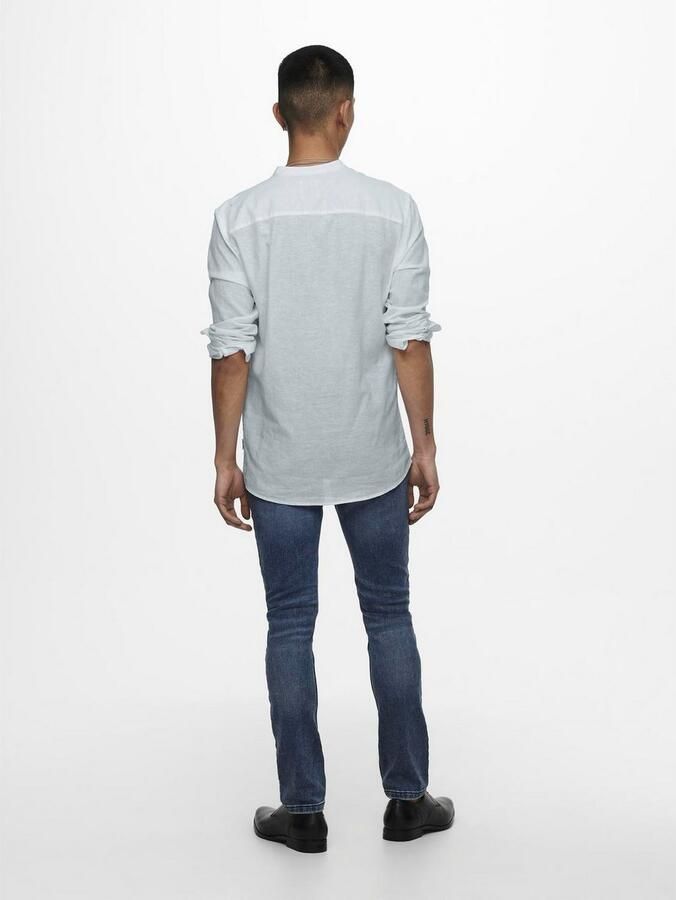 ONLY & SONS Overhemd met lange mouwen ONSCAIDEN LS SOLID LINEN MAO SHIRT NOOS - Foto 3