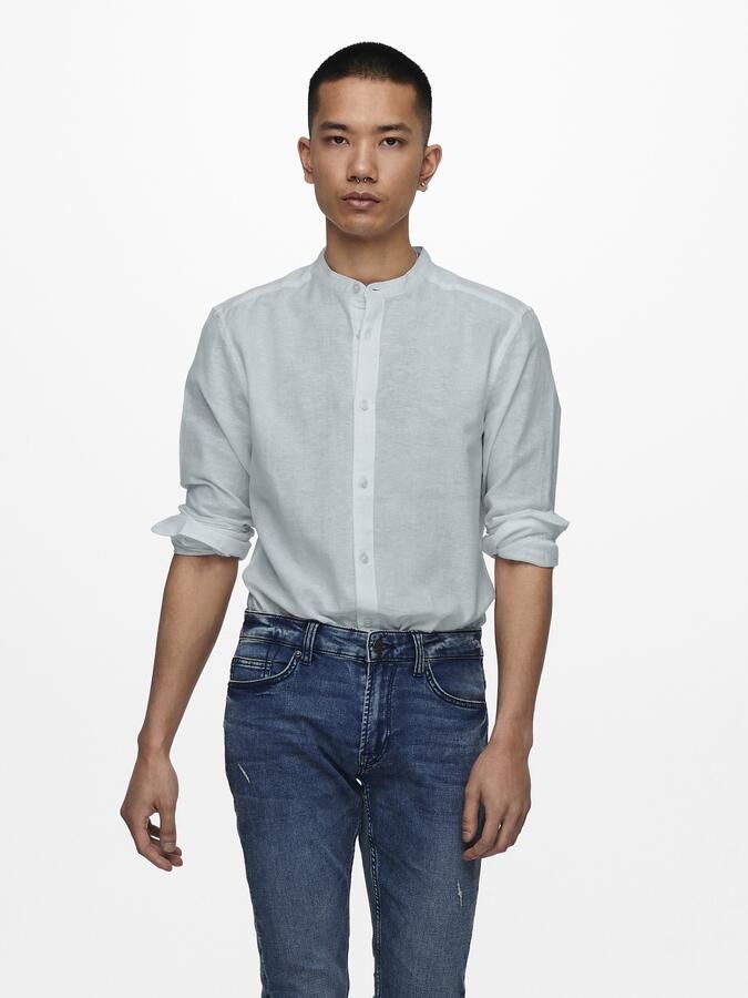 ONLY & SONS Overhemd met lange mouwen ONSCAIDEN LS SOLID LINEN MAO SHIRT NOOS - Foto 2
