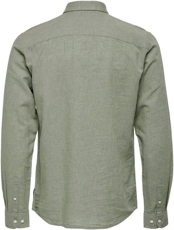 Only & Sons Slim fit vrijetijdsoverhemd van een mix van linnen en katoen model 'CAIDEN'