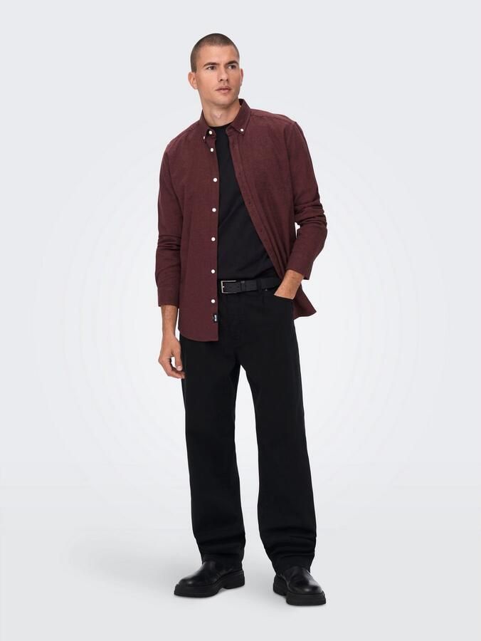 ONLY & SONS Overhemd met lange mouwen ONSNIKOLA LS MELANGE SHIRT OTL - Foto 3