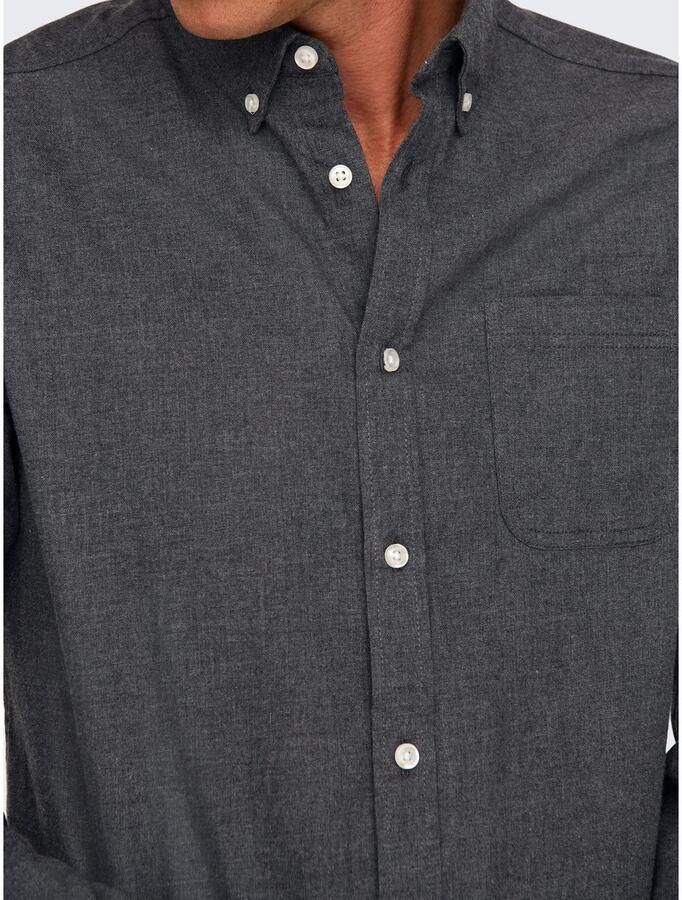 ONLY & SONS Overhemd met lange mouwen ONSROAD LIFE REG MELANGE LS SHIRT NOOS