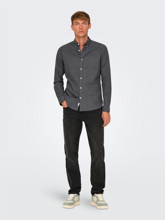 ONLY & SONS Overhemd met lange mouwen ONSROAD LIFE REG MELANGE LS SHIRT NOOS - Foto 3