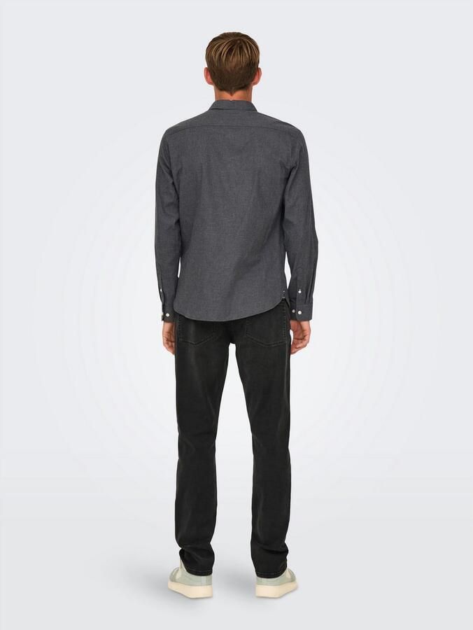 ONLY & SONS Overhemd met lange mouwen ONSROAD LIFE REG MELANGE LS SHIRT NOOS - Foto 4