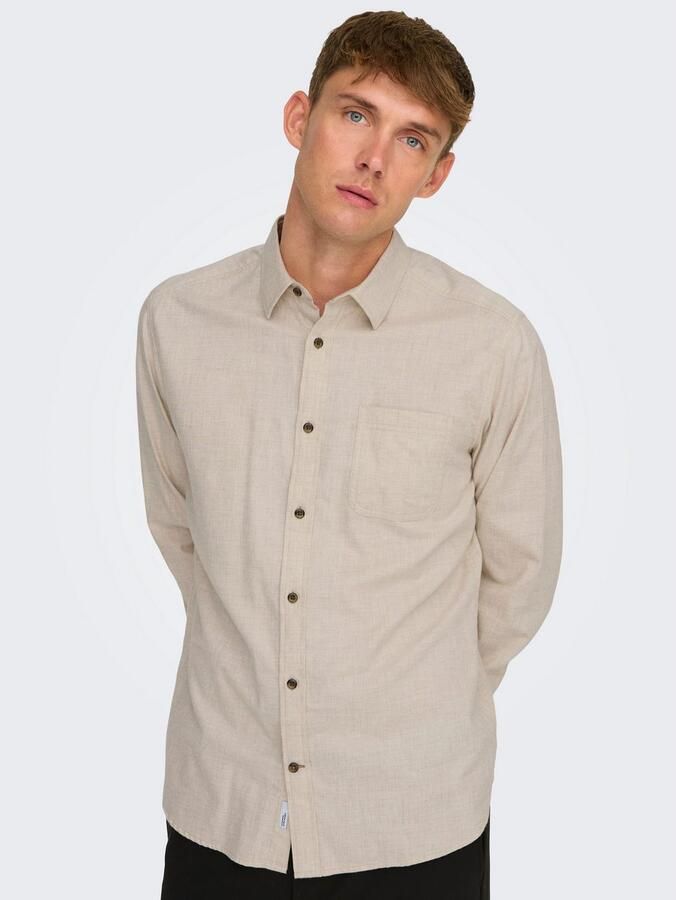 ONLY & SONS Overhemd met lange mouwen ONSROAD LIFE REG MELANGE LS SHIRT NOOS - Foto 2
