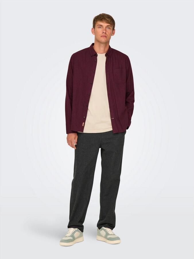 ONLY & SONS Overhemd met lange mouwen ONSROAD LIFE REG MELANGE LS SHIRT NOOS - Foto 2