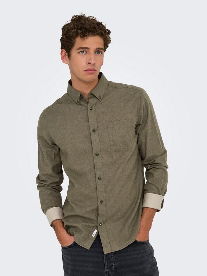 ONLY & SONS Overhemd met lange mouwen ONSROAD LIFE REG MELANGE LS SHIRT NOOS - Foto 2