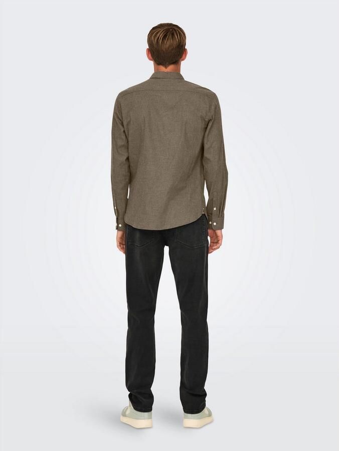 ONLY & SONS Overhemd met lange mouwen ONSROAD LIFE REG MELANGE LS SHIRT NOOS - Foto 4