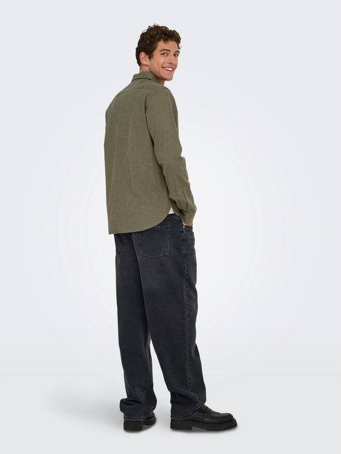 ONLY & SONS Overhemd met lange mouwen ONSROAD LIFE REG MELANGE LS SHIRT NOOS - Foto 5