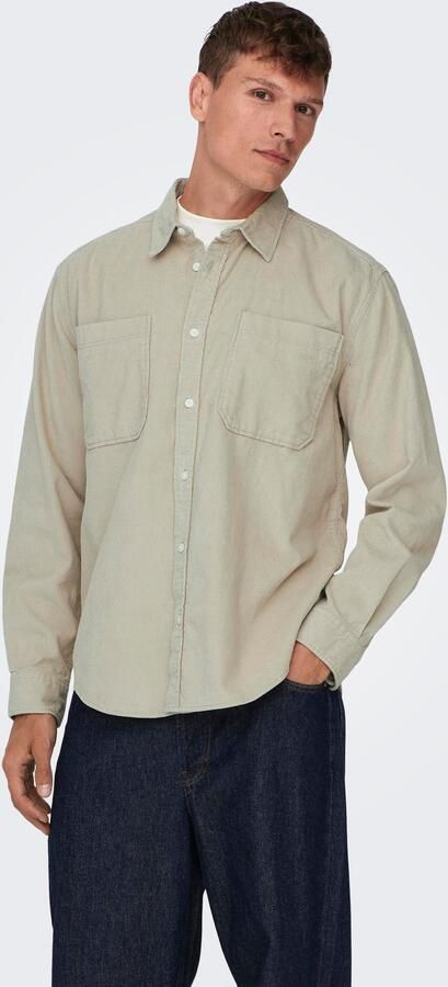 Only & Sons Relaxed fit vrijetijdsoverhemd met structuurmotief model 'ALP' - Foto 5