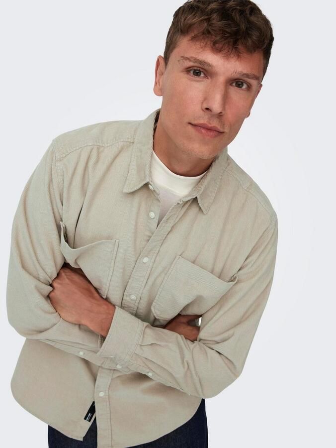 Only & Sons Relaxed fit vrijetijdsoverhemd met structuurmotief model 'ALP' - Foto 2