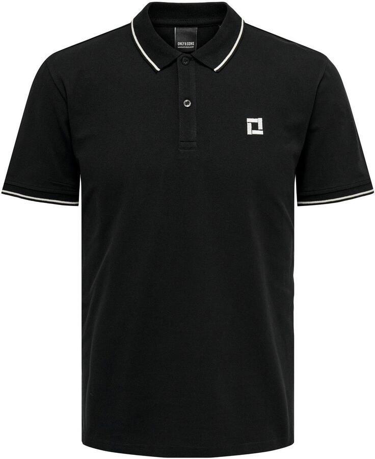 ONLY & SONS slim fit polo ONSFLETCHER met logo black