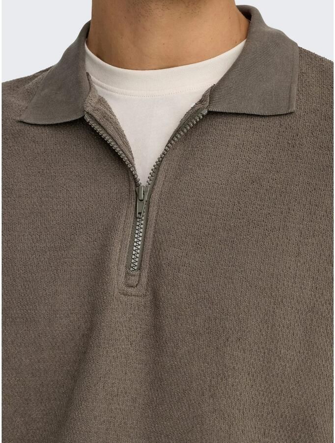 ONLY & SONS regular fit polo ONSTREVOR bruin