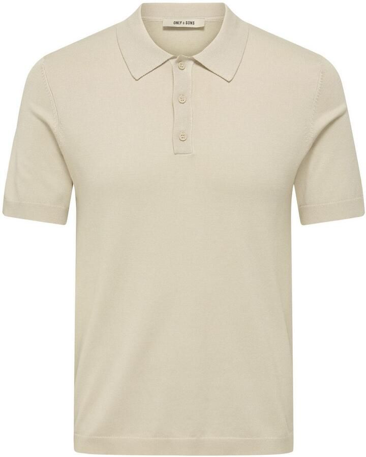 ONLY & SONS gebreide regular fit polo ONSWYLER LIFE lichtgrijs - Foto 3