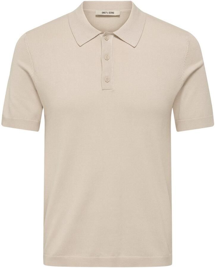 ONLY & SONS gebreide regular fit polo ONSWYLER LIFE lichtgrijs
