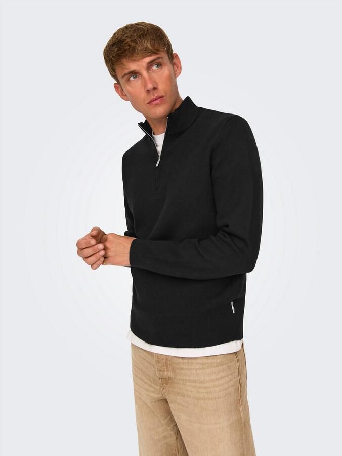 ONLY & SONS Schipperstrui ONSCOOPER REG 12 HALF ZIP HIGH NECK KNIT - Foto 2