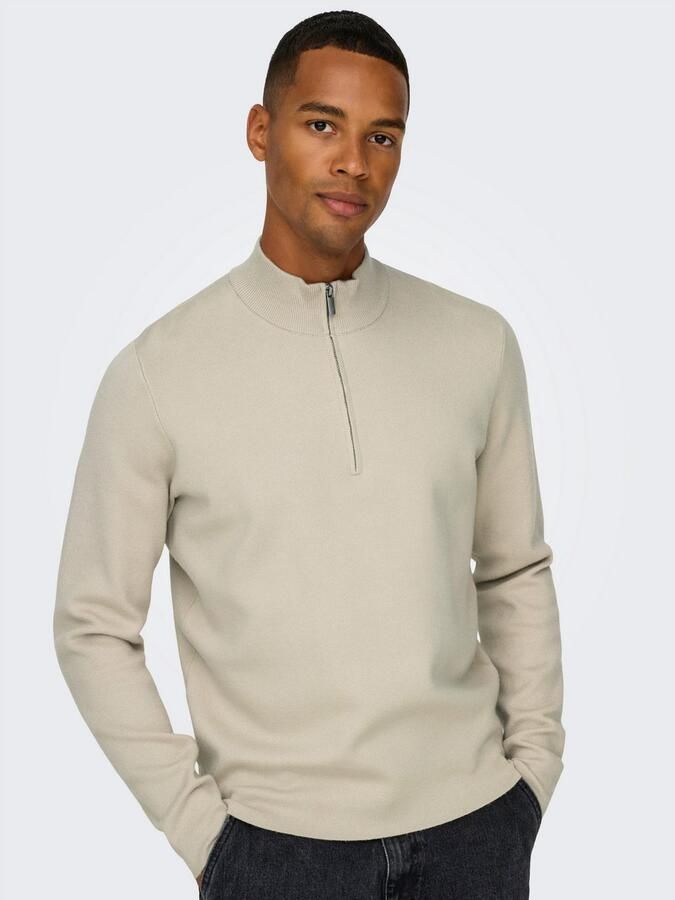 ONLY & SONS Schipperstrui ONSCOOPER REG 12 HALF ZIP HIGH NECK KNIT - Foto 3