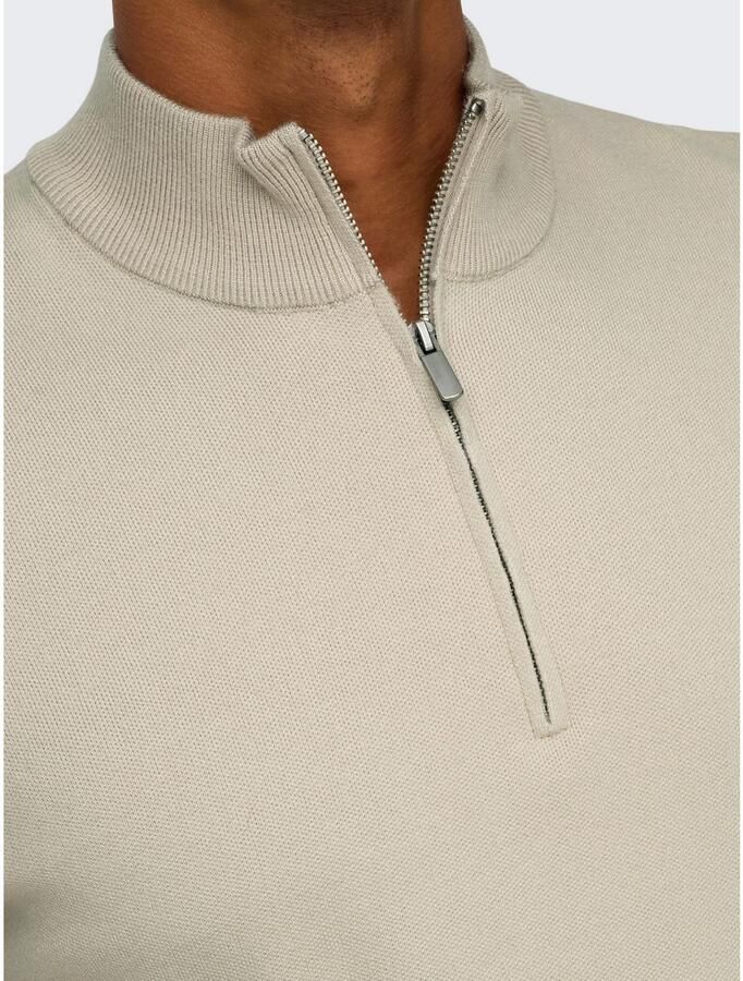ONLY & SONS Schipperstrui ONSCOOPER REG 12 HALF ZIP HIGH NECK KNIT