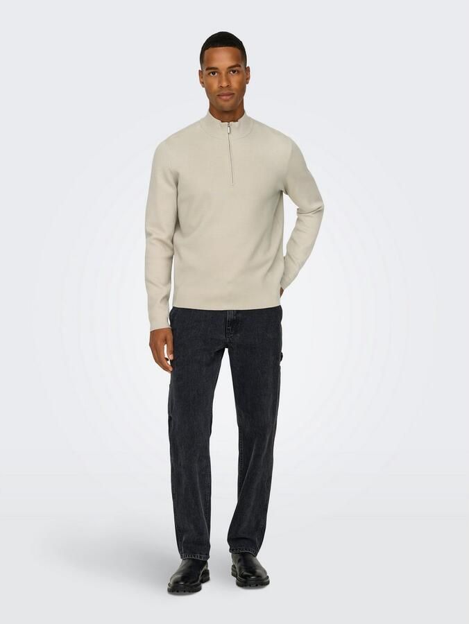 ONLY & SONS Schipperstrui ONSCOOPER REG 12 HALF ZIP HIGH NECK KNIT - Foto 2