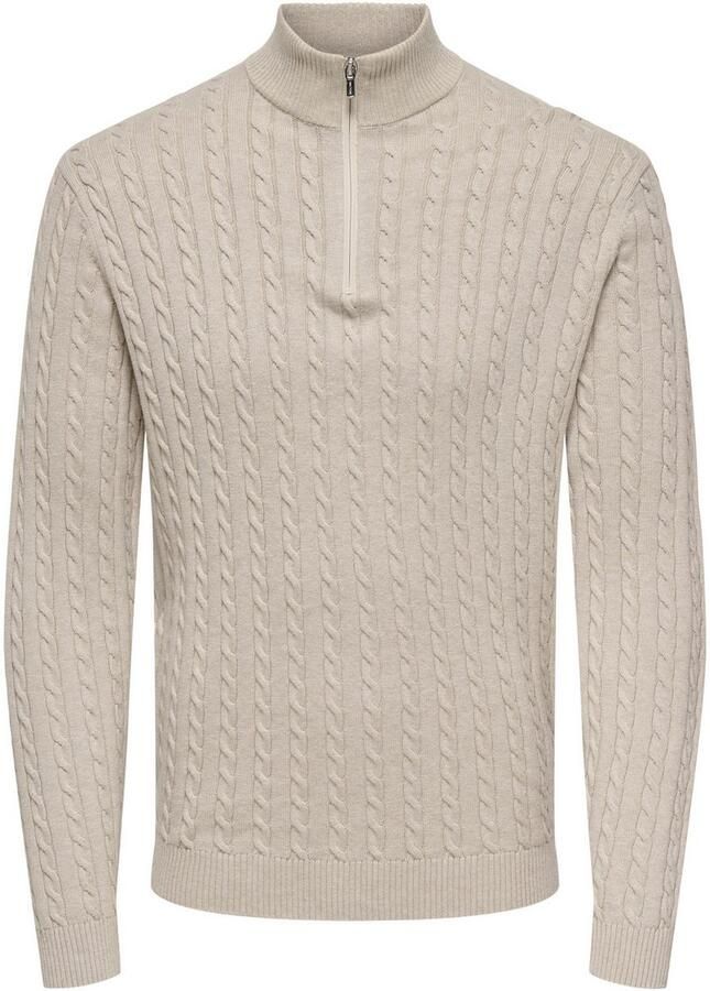 ONLY & SONS Schipperstrui ONSLOUI REG 12 CABEL HALF ZIP KNIT - Foto 6