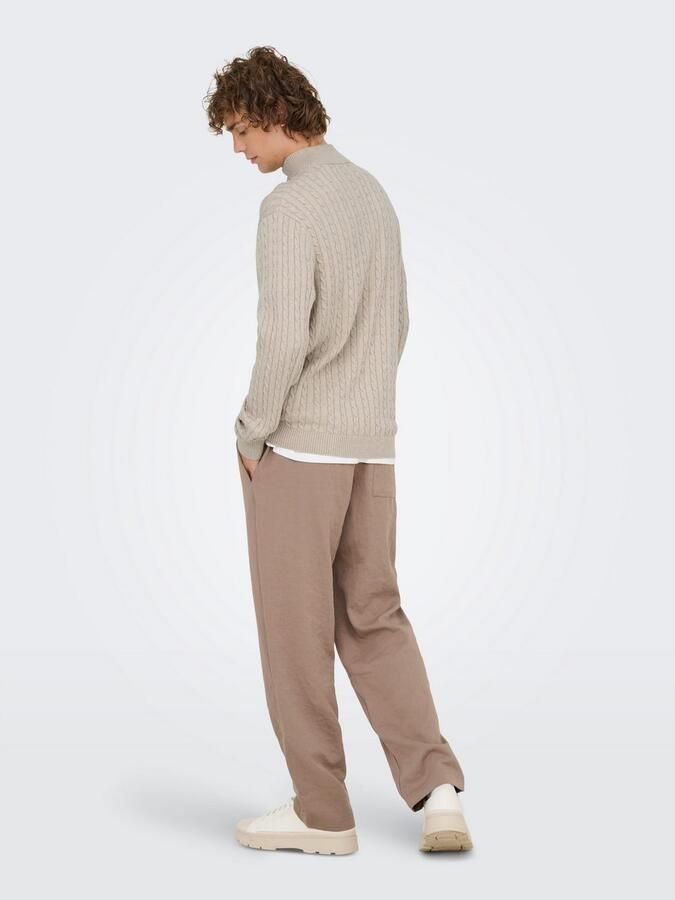 ONLY & SONS Schipperstrui ONSLOUI REG 12 CABEL HALF ZIP KNIT - Foto 5