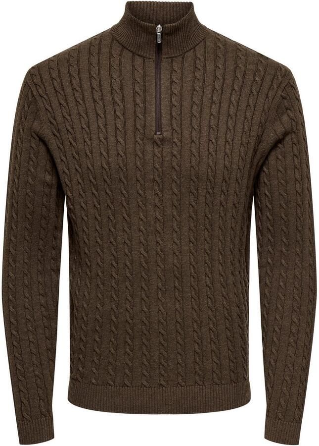 ONLY & SONS Schipperstrui ONSLOUI REG 12 CABEL HALF ZIP KNIT - Foto 5