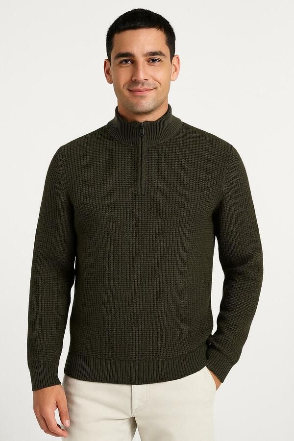 ONLY & SONS Schipperstrui ONSROLF REG HALF ZIP NECK KNIT OTL - Foto 2