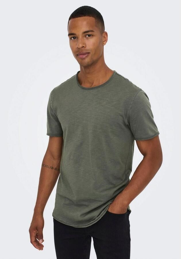 ONLY & SONS gemeleerd regular fit T-shirt ONSBENNE LIFE LONGY castor gray - Foto 4