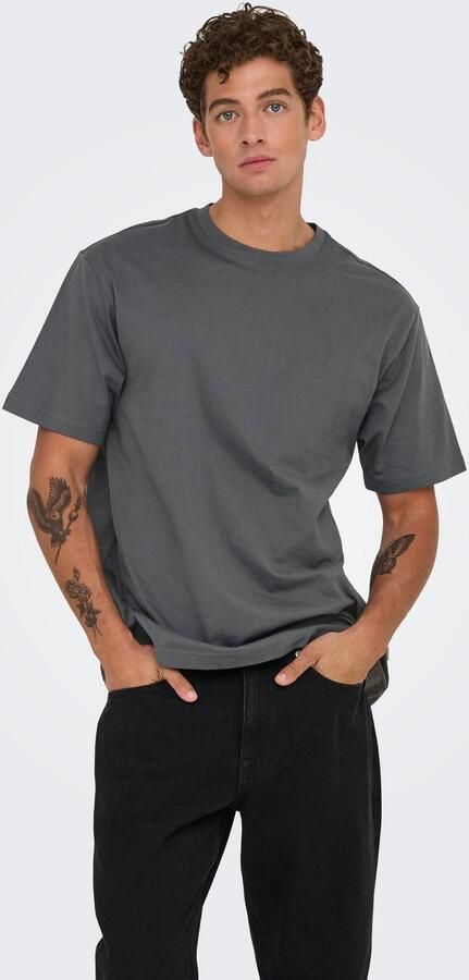 Only & Sons Gestreepte relaxte pasvorm tee Gray Heren - Foto 3